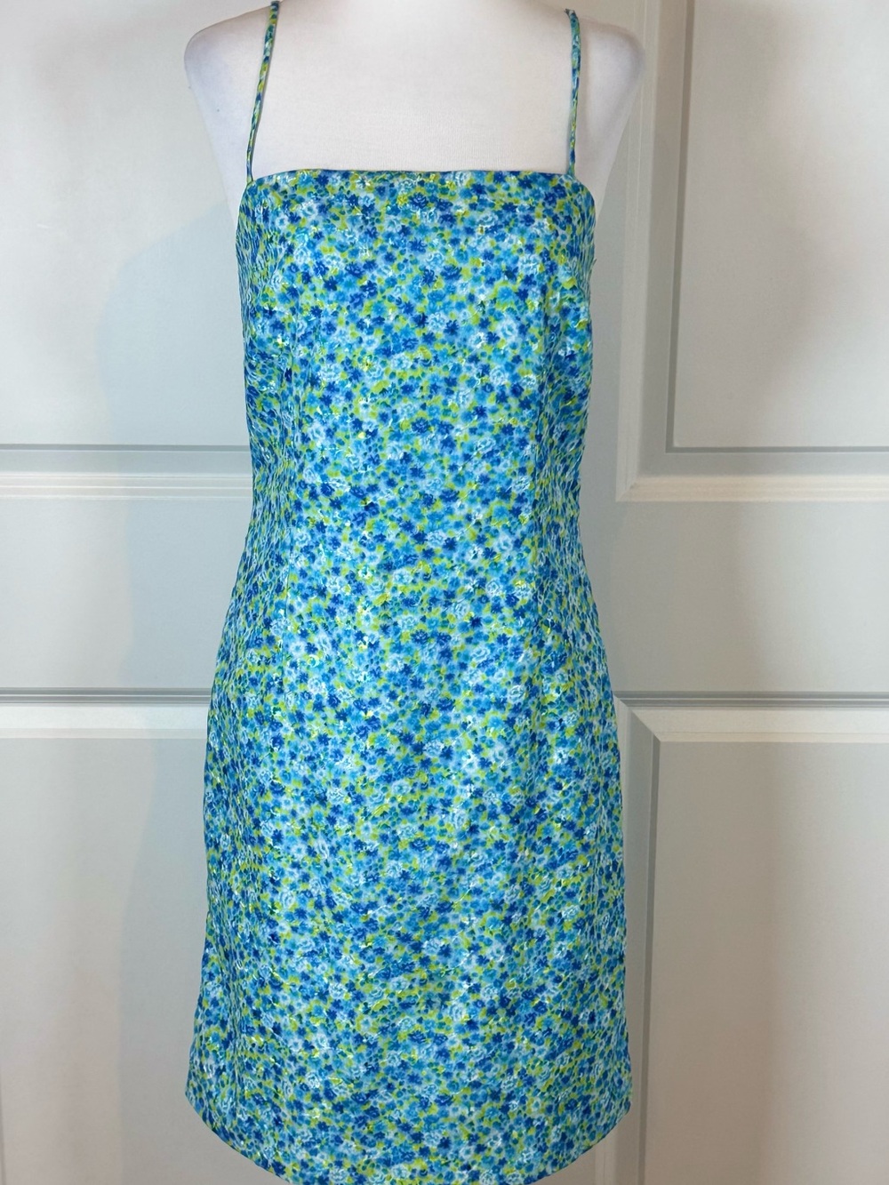 Vintage Alyn Paige Floral Glitter Mini Dress Y2K Fairycore Whimsical Prom 5/6